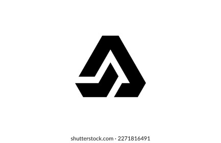 Abstract triangle line logo shape letter A