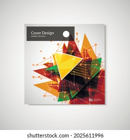 Abstract Triangle line. Poster Brochure Flyer design Layout vector template in A4 size