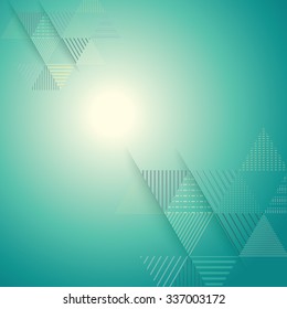 abstract triangle line stripe pattern with bright light vector background