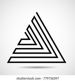 Abstract triangle of line. Vector design element, geometric logo