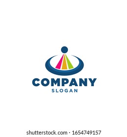 Abstraktes Triangle-Logo mit Kreis. Logo des abstrakten Planeten