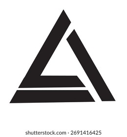 Logotipo de triángulo Abstractas con líneas limpias y bordes afilados. Adecuado para tecnología, arquitectura y marca creativa.