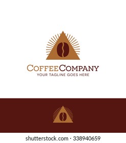 abstract triangle logo with coffee bean for coffee related business