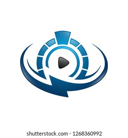 Abstract triangle logo, creative Media play 