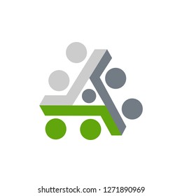 Abstract triangle logo, creative Media play logo