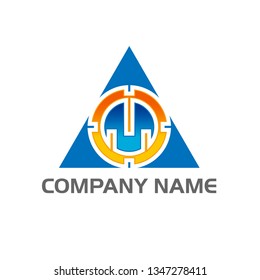 Abstract triangle logo, creative Media play logo, vector logo concept illustration,Media logo sign