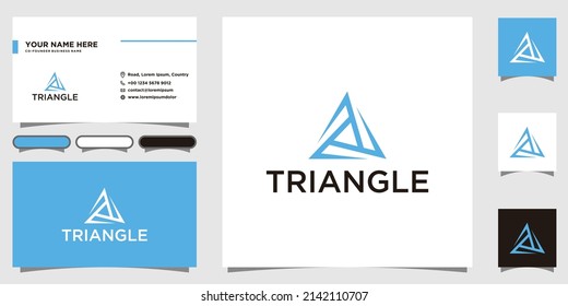 abstract triangle logo design and business card tamplate