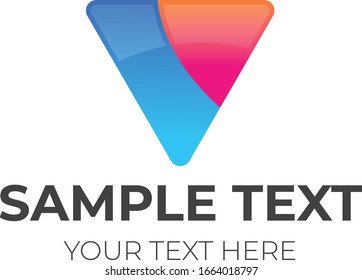 Abstract Triangle Logo Design Template With Colorful Gradients