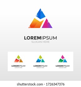 plantilla de diseño de logotipo de triángulo abstracto
