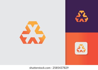 abstract triangle logo design template