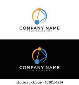 abstract triangle logo design vector