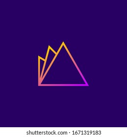 Abstract triangle logo with gradient. Abstract letter A.