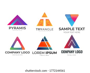 Abstract Triangle Logo Icon Set with Reusable Design Element
