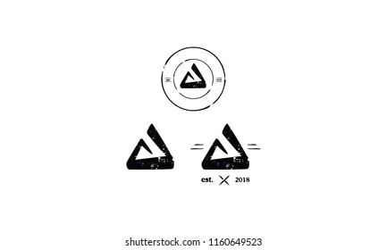 abstract triangle logo icon vector