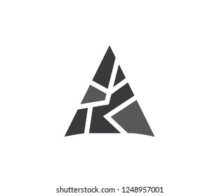 Abstract triangle, logo a letter icon, arrow sign and mountain