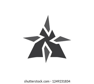 Abstract triangle, logo a letter icon, arrow sign and mountain