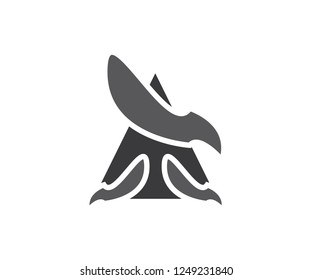 Abstract triangle, logo a letter icon, arrow sign and mountain