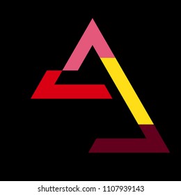 Abstract triangle logo on vector illustration 