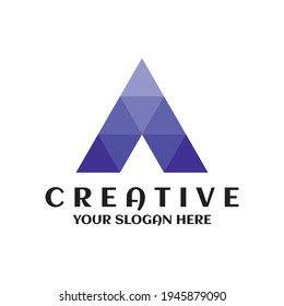 Abstract triangle logo for technology