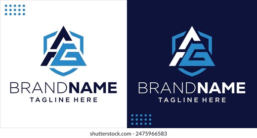 Abstractas Triángulo Logo Plantilla AG iniciales, inspiración de diseño, Vector