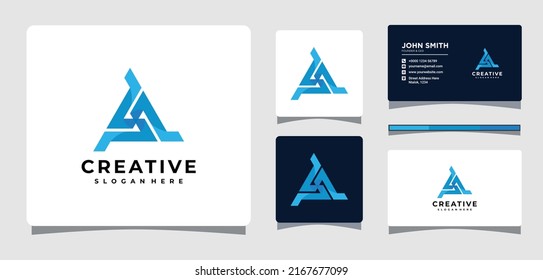 Abstrakte Triangle-Logo-Vorlage mit Design-Inspiration für Visitenkarten