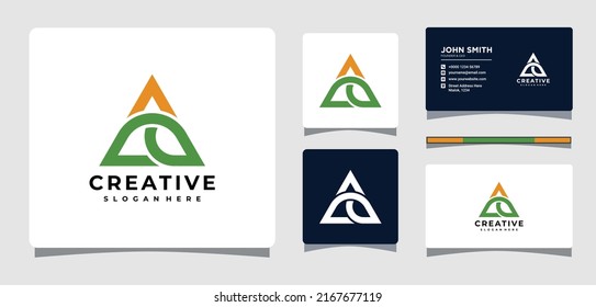Abstract Triangle Logo Template With Business Card Design Inspiration
