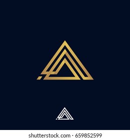 Abstract triangle logo template. Delta sign.