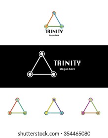Abstract triangle logo trinity