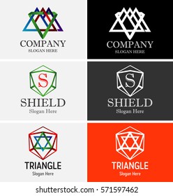 Abstract Triangle Logo Vector Design Set