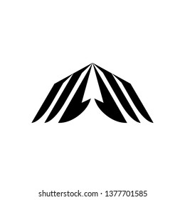 abstract triangle logo with wing design vector illustration