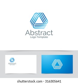 Abstract triangle loop logo template. Looped ribbon shape corporate branding identity. Infinity sign.