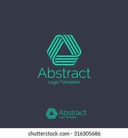 Abstract triangle loop logo template. Looped ribbon shape corporate branding identity. Infinity sign.