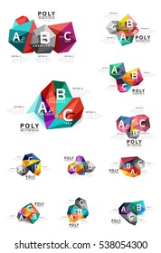 Abstract triangle low poly infographic template. Vector background for workflow layout, diagram, number options or web design