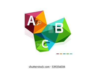 Abstract triangle low poly infographic template. Vector background for workflow layout, diagram, number options or web design