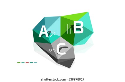 Abstract triangle low poly infographic template. Vector background for workflow layout, diagram, number options or web design