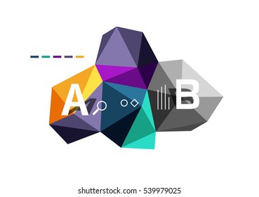 Abstract triangle low poly infographic template. Vector background for workflow layout, diagram, number options or web design
