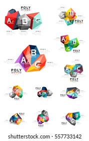 Resumen de la plantilla de infografía de polos bajos en triángulo. Fondo vectorial para diseño de flujo de trabajo, diagrama, opciones de número o diseño web