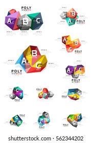 Abstract triangle low poly infographic template. Vector background for workflow layout, diagram, number options or web design