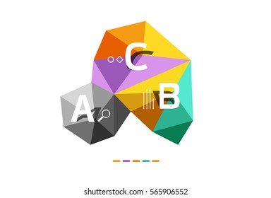 Resumen de la plantilla de infografía de polos bajos en triángulo. Fondo vectorial para diseño de flujo de trabajo, diagrama, opciones de número o diseño web