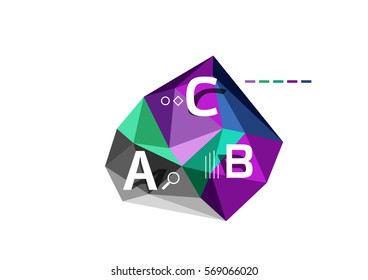 Abstract triangle low poly infographic template. Vector background for workflow layout, diagram, number options or web design