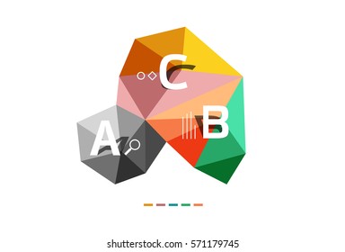Abstract triangle low poly infographic template. Vector background for workflow layout, diagram, number options or web design