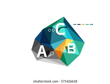 Abstract triangle low poly infographic template. Vector background for workflow layout, diagram, number options or web design