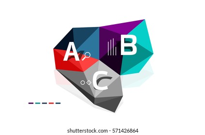 Abstract triangle low poly infographic template. Vector background for workflow layout, diagram, number options or web design
