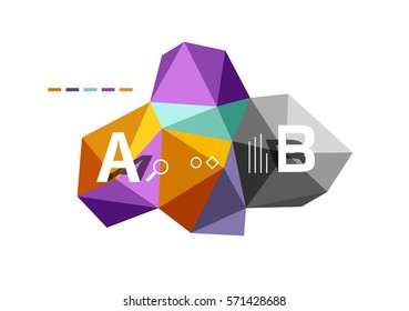 Abstract triangle low poly infographic template. Vector background for workflow layout, diagram, number options or web design
