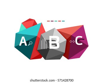 Abstract triangle low poly infographic template. Vector background for workflow layout, diagram, number options or web design