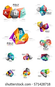 Abstract triangle low poly infographic template. Vector background for workflow layout, diagram, number options or web design