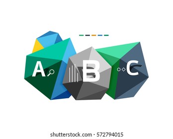 Abstract triangle low poly infographic template. Vector background for workflow layout, diagram, number options or web design