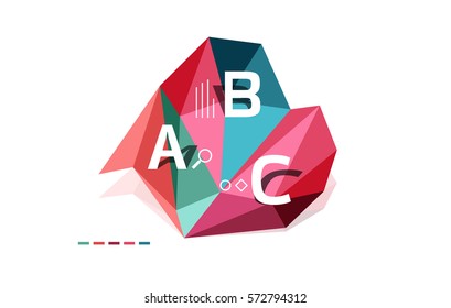 Abstraktes Dreieck Low-Poly-Infografik-Vorlage. Vektorhintergrund für Workflow-Layout, Diagramm, Zahlenoptionen oder Webdesign