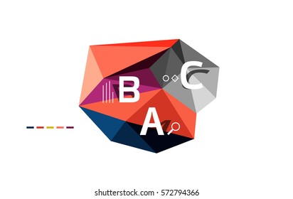 Resumen de la plantilla de infografía de polos bajos en triángulo. Fondo vectorial para diseño de flujo de trabajo, diagrama, opciones de número o diseño web