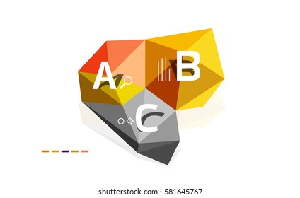 Abstract triangle low poly infographic template. Vector background for workflow layout, diagram, number options or web design